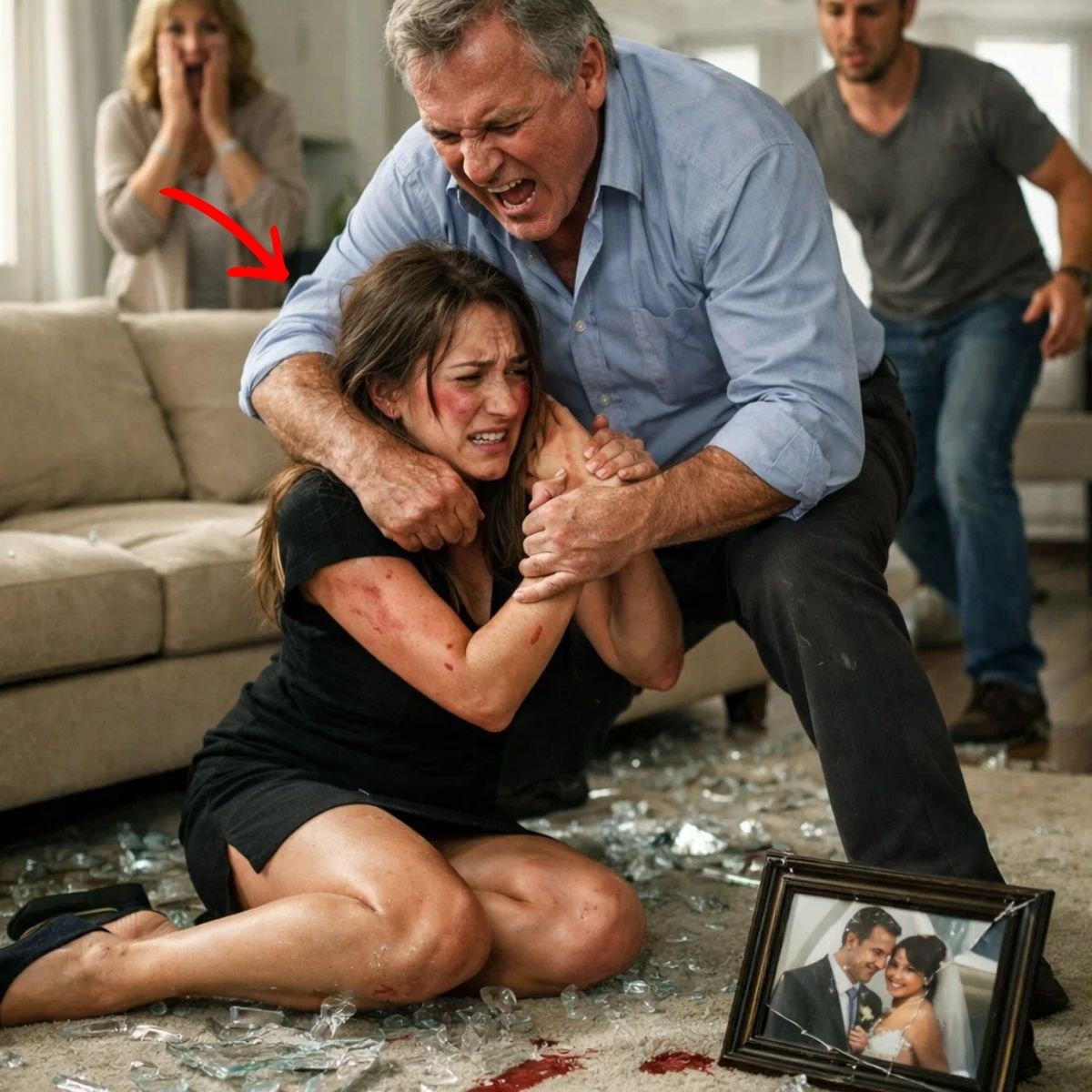 My daughter called me crying, “Dad, please come get me.” When I arrived at her in-laws’ house, her mother-in-law blocked the door and said, “She’s not leaving.” I pushed past her—and the moment I saw my daughter on the floor, I realized this wasn’t “family drama.” It was something they’d been hiding on purpose. They thought I would leave quietly. They had no idea the fury of a father was about to burn their entire world to the ground…