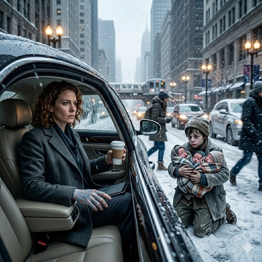 A Billionaire Ordered His Driver to Ignore a Boy in the Snow—But When He Stepped Out and Saw What the Child Was Carrying, He Froze… and What Happened Next Changed Everything