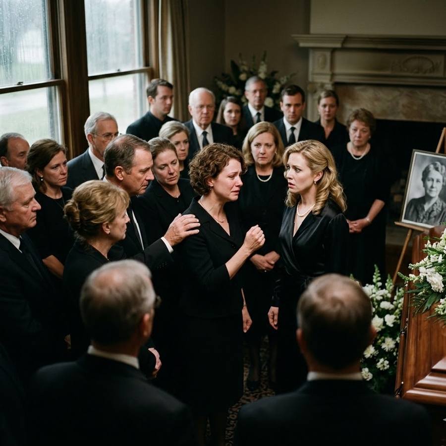 At Her Mother’s Funeral, She Faced the Sister Who Stole Her Millionaire Fiancé… But When Her New Husband Stepped Forward and Spoke One Name, the Entire Room Went Silent—and Everything She Lost Came Back in a Way No One Expected
