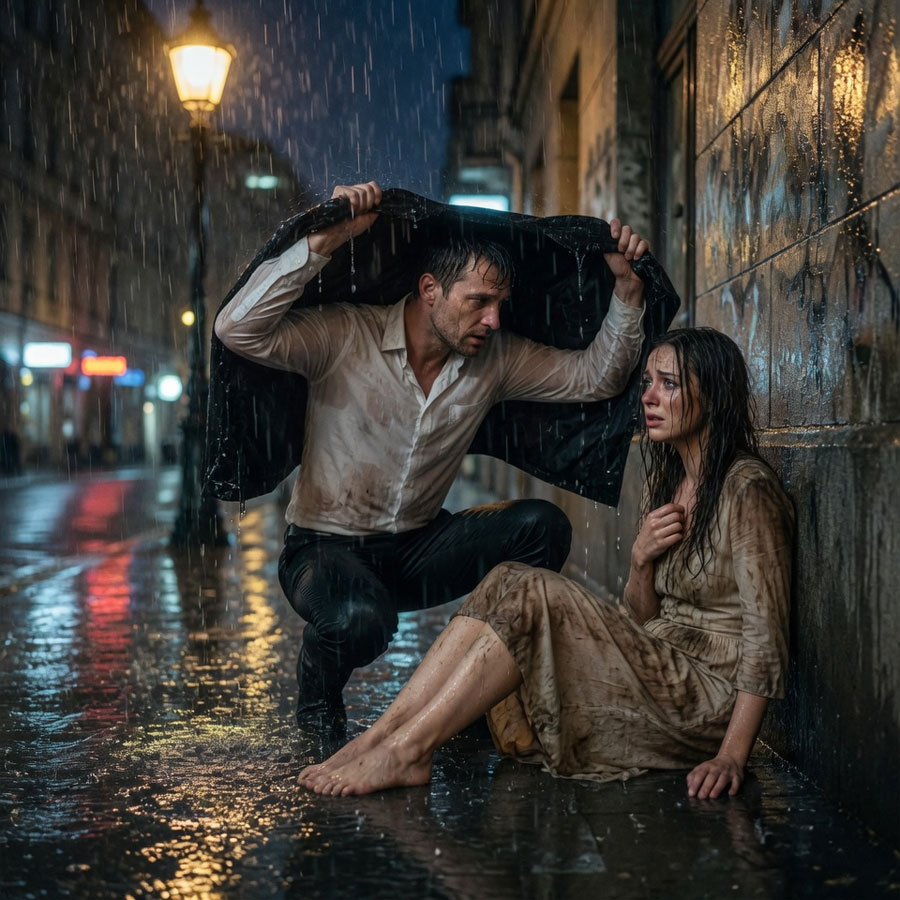 The Melody in the Downpour: How a Broken Billionaire Found His Heart on a Park Bench