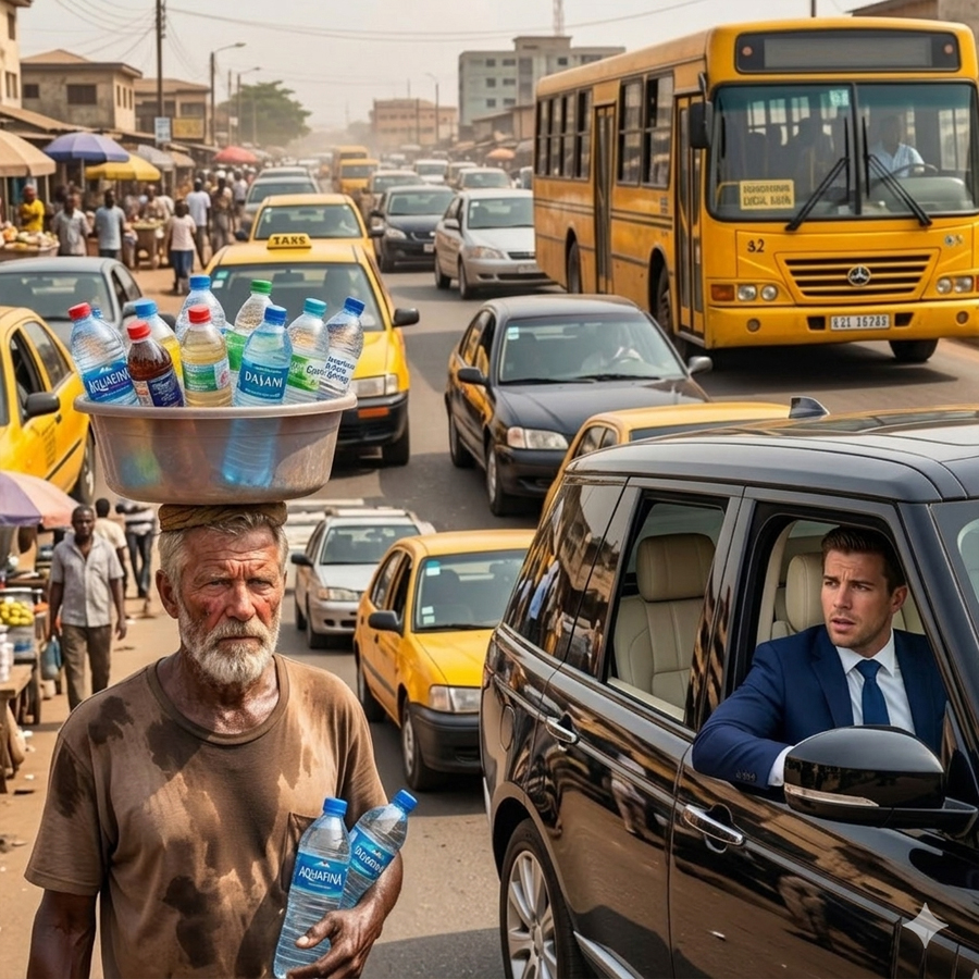 HE SAW HIS 80-YEAR-OLD FATHER SELLING PURE WATER IN TRAFFIC… HE FROZE.
