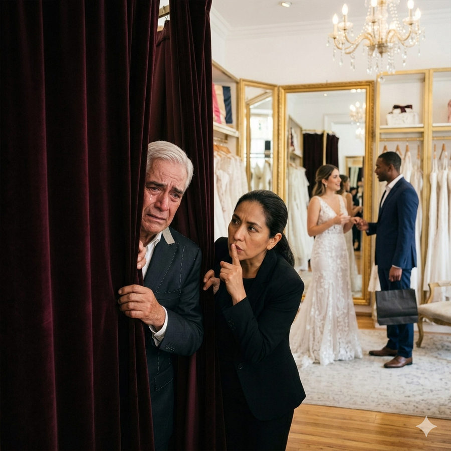I went in to pick up my tuxedo, believing I was going to my daughter’s wedding, but the shop owner dragged me into a fitting room and begged me to hide. What I overheard next, amidst white dresses, expensive perfume, and whispers of betrayal, wasn’t just the end of a wealthy family, but the brutal confession of a plot to rob me, declare me insane, lock me up in an asylum, and eliminate me before my own daughter said “I do” in front of everyone…