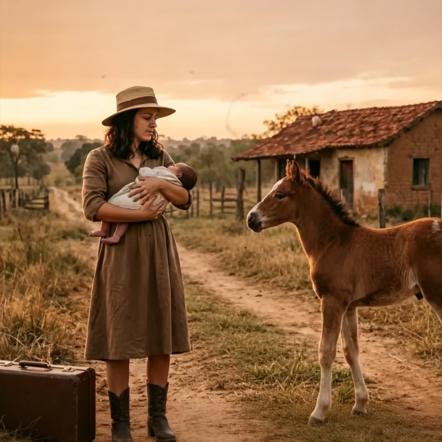 They ran her out with her baby as if she were worthless, but when she opened the gate of a forgotten ranch, she found a newborn colt who chose her as his mother… and no one imagined that this young Mexican woman, homeless, penniless, and without a last name, would end up defeating the most powerful man in the region, raising up an abandoned land with her own hands, turning pain into harvest, ruin into inheritance, and loneliness into a home so strong that no one could ever take it away from her again!