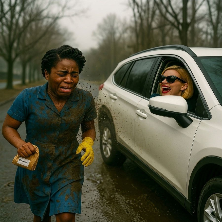 RICH LADY SPLASHES MUD ON CLEANER GIRL — UNAWARE WHO WAS WATCHING