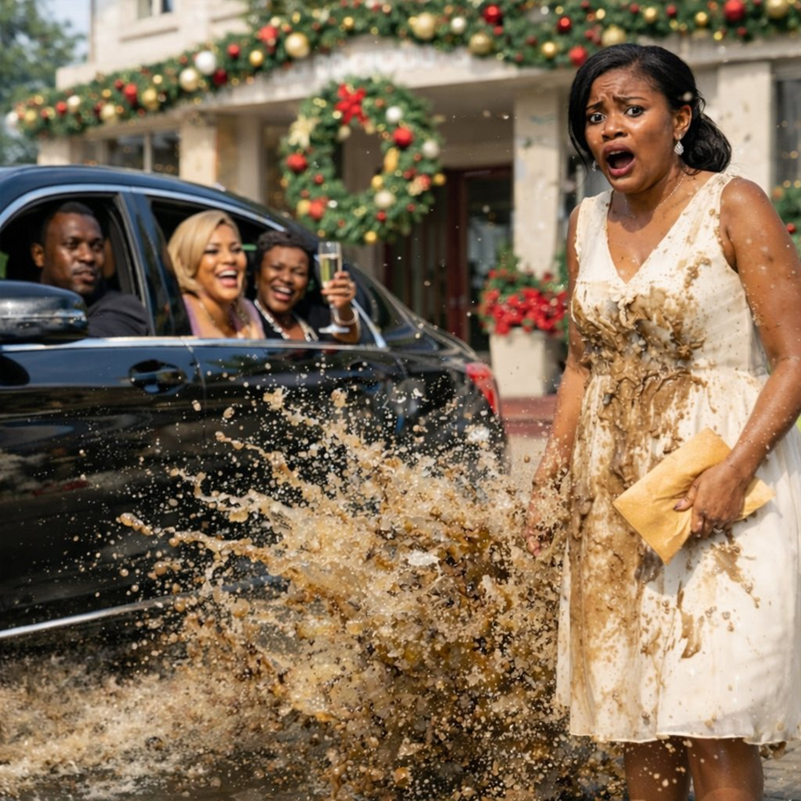 After Divorcing His Poor Wife At The Christmas Party, Husband Splashes Mud Water On Her While His…
