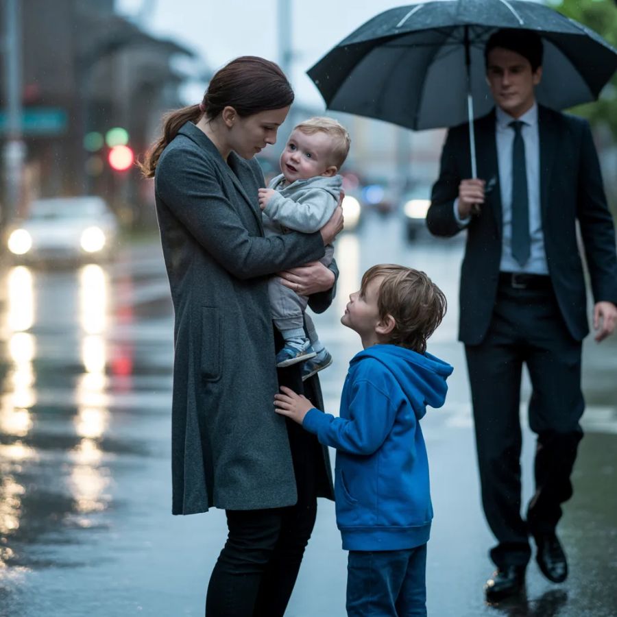 The Billionaire Saw a Poor Mother Comfort His Missing Son in the Rain… And What He Learned About Her Changed All Three of Their Lives Forever