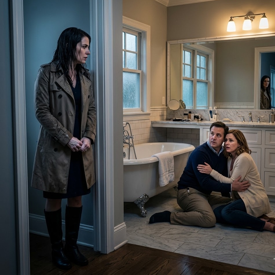 “She Came Home in the Rain and Locked Her Husband in the Bathroom With Her Best Friend—Then the Man She Called Changed Everything in Under Ten Minutes”