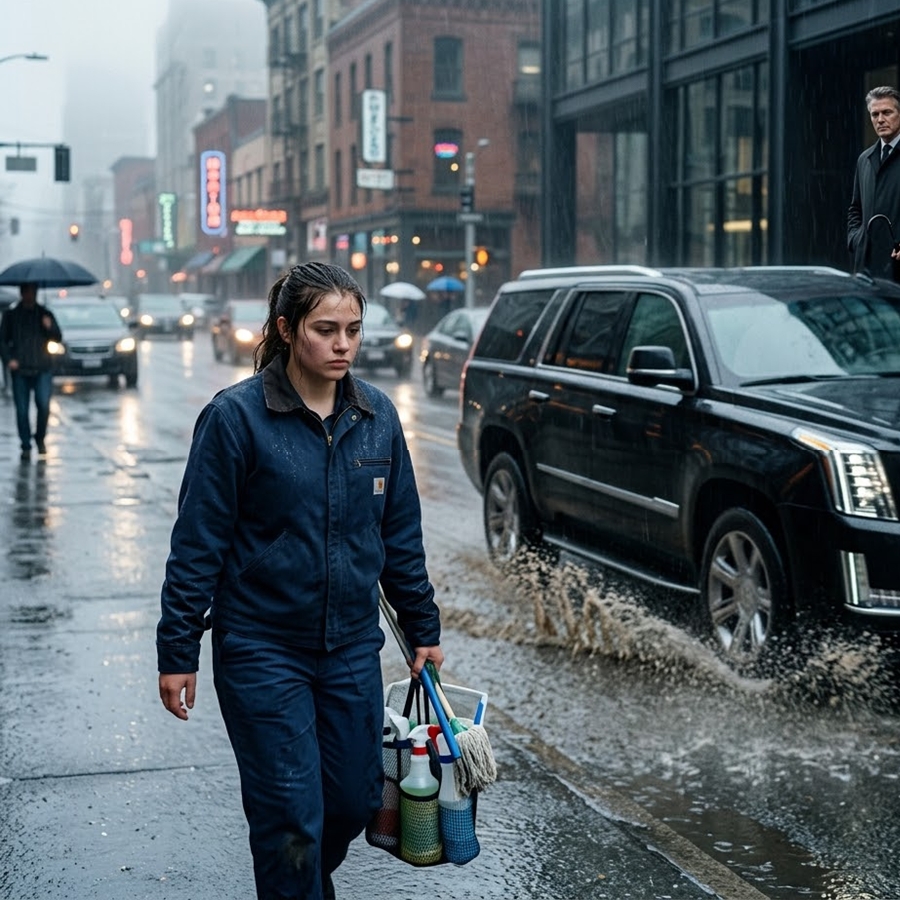 “A Splash of Water Changed Everything”: The Billionaire Who Stopped His Car After Seeing a Cleaner No One Else Noticed