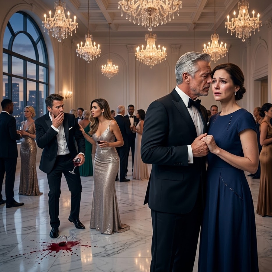 My Husband Mocked My “Cheap Dress” at His Corporate Party—Then the Billionaire Owner Walked Past Him and Said He’d Been Searching for Me for 30 Years