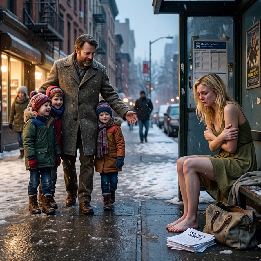 Her Husband Threw Her Out Into a Snowstorm Because She Couldn’t Have Children — But One Stranger With Three Kids Changed Her Life Forever