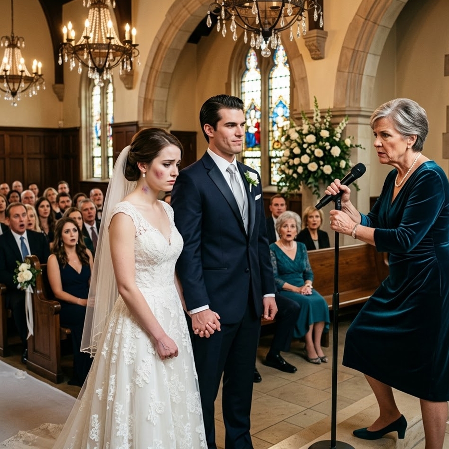 “My Daughter’s Groom Mocked Her Bruise at the Altar — Then I Took the Microphone and Exposed the Monster Everyone Worshipped”