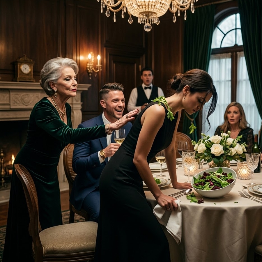 “My Mother-in-Law Shoved Me Into My Salad at a Luxury Dinner—Then I Calmly Placed a USB on the Table and Watched Their Smiles Die”