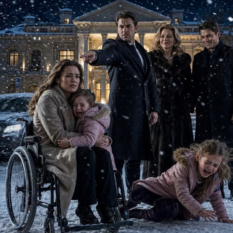 “They Threw Her Paralyzed Wife and 6-Year-Old Daughter Into a Blizzard at Midnight—Calling Them ‘Dead Weight’… But They Had No Idea Who Was Waiting Across the Road”