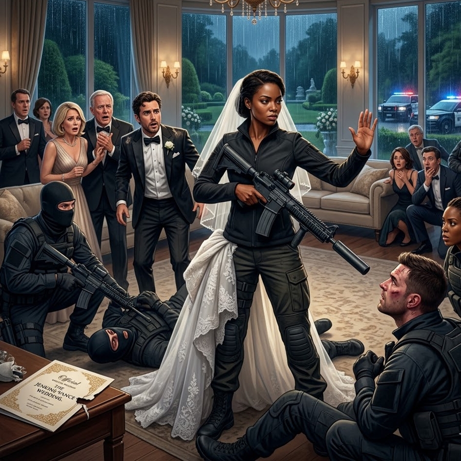 “The Bride They Mocked as ‘Just a Mechanic’—Until Armed Operatives Stormed a Billionaire Wedding and Called Her ‘Commander Vale’”