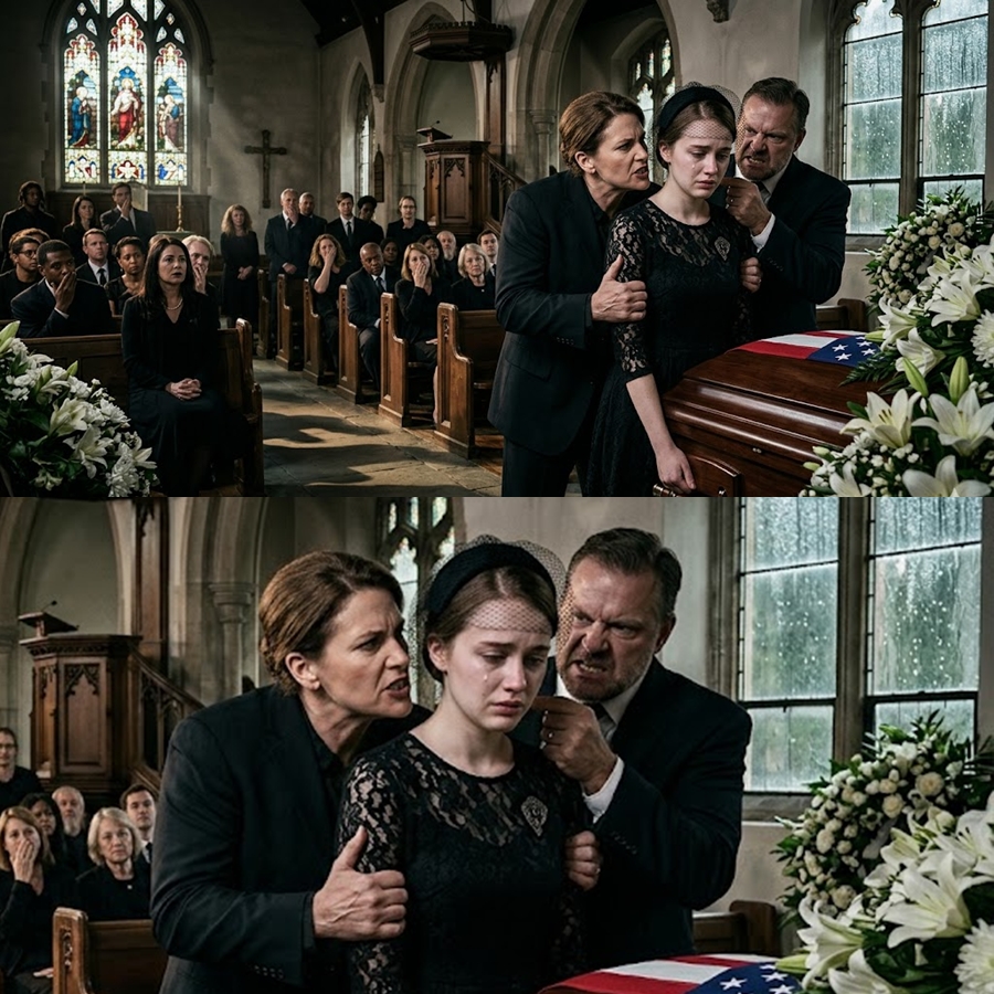 “At Her Father’s Funeral, They Tried to Force Her to Sign Away Everything—But What Was Hidden in Her Brooch Turned the Entire Inheritance Into a Trap They Never Saw Coming”