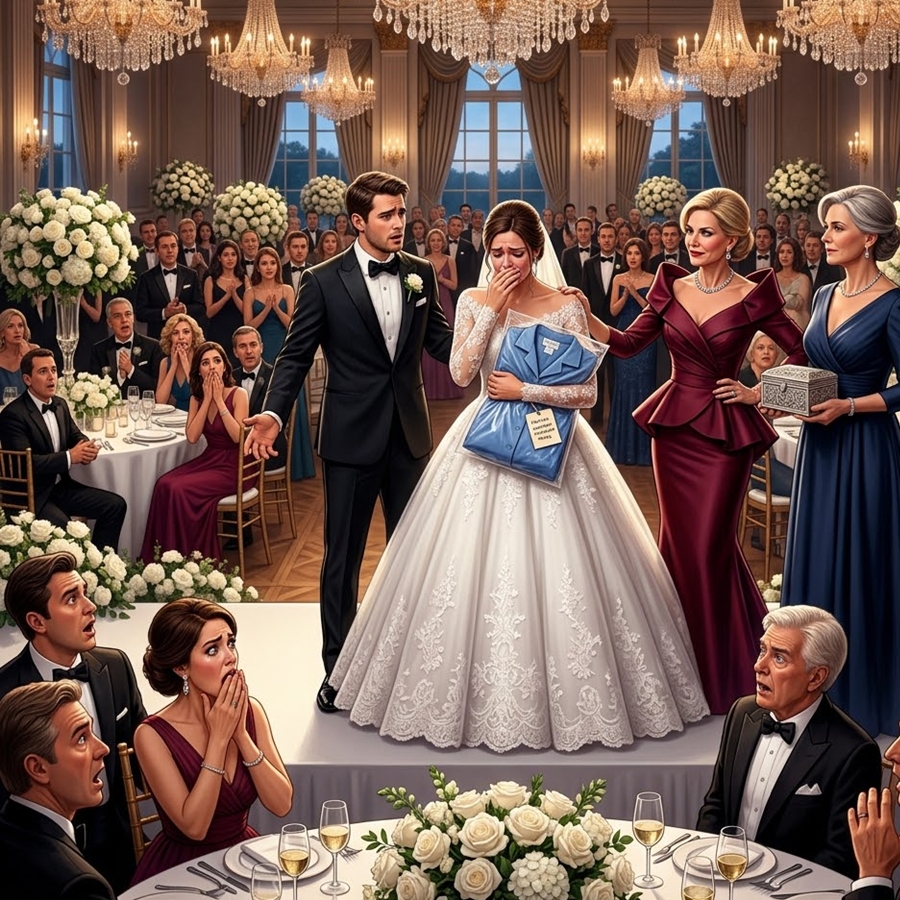 At My Daughter’s Wedding, Her Mother-in-Law Gave Her a Maid’s Uniform in Front of Everyone—But Moments Later, I Opened My Gift and Their Entire Family Went Silent