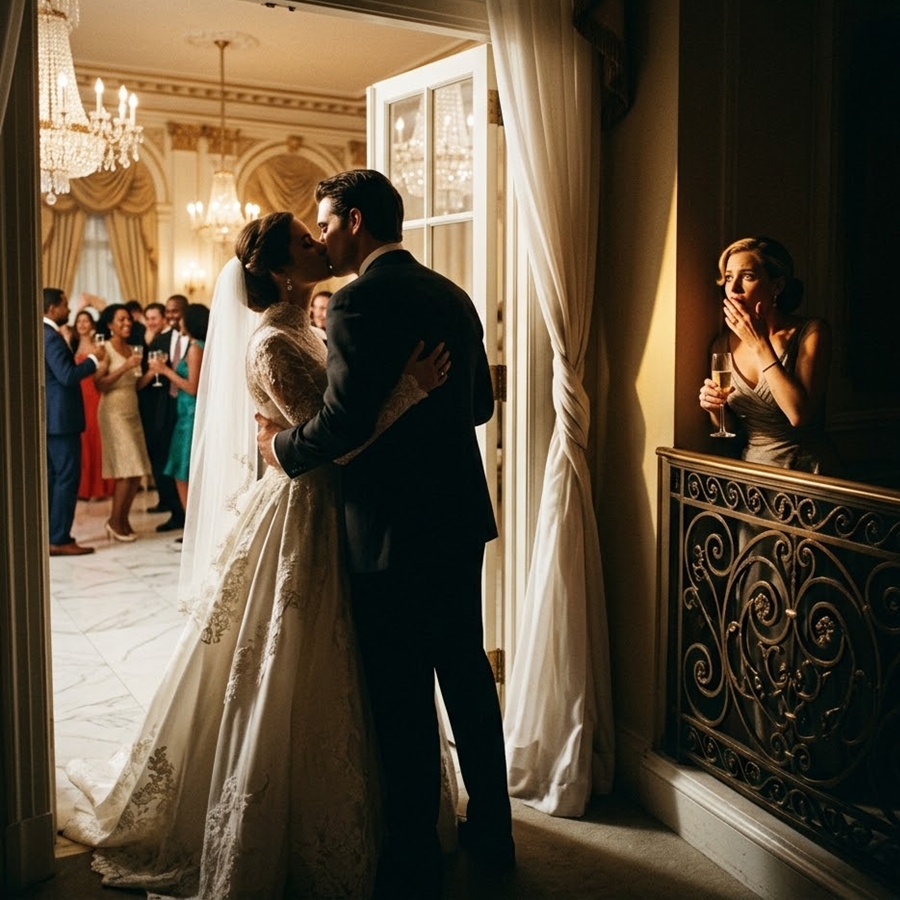 At My Brother’s Wedding, I Caught My Husband Kissing the Bride in Secret—But When He Saw Me, He Smiled and Said, “Don’t Ruin the Surprise”… and I Realized This Was Never Just an Affair