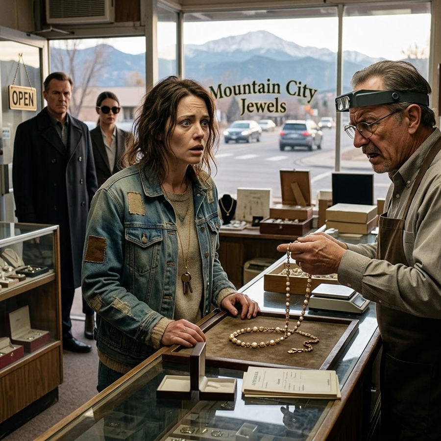 “She Walked Into a Jewelry Store to Sell Her Mother’s Necklace for Rent—Then the Jeweler Went Pale and Whispered: ‘We’ve Been Searching for You for 20 Years’”