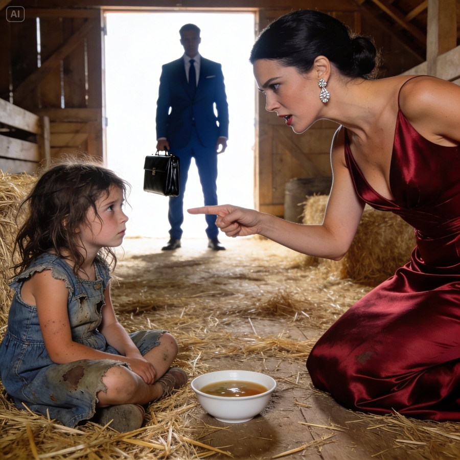 “A Billionaire Walked Into His Own Storage Room and Found His Daughter Crying Over a Cold Plate—What He Saw Next Made Him Realize His Perfect Wife Was a Stranger in His Own House”