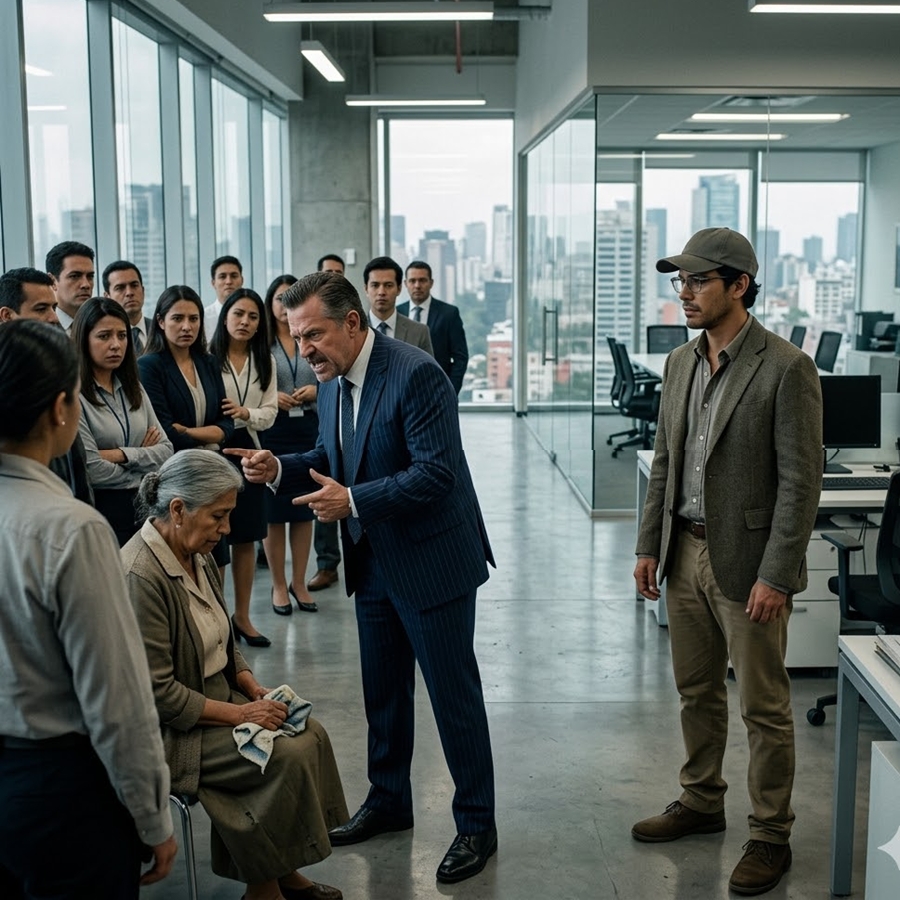 “He Threw a Bucket of Dirty Water on a ‘Beggar’ in Front of 40 Employees—Seconds Later, He Learned She Owned the Entire Company and His Career Was Over…”