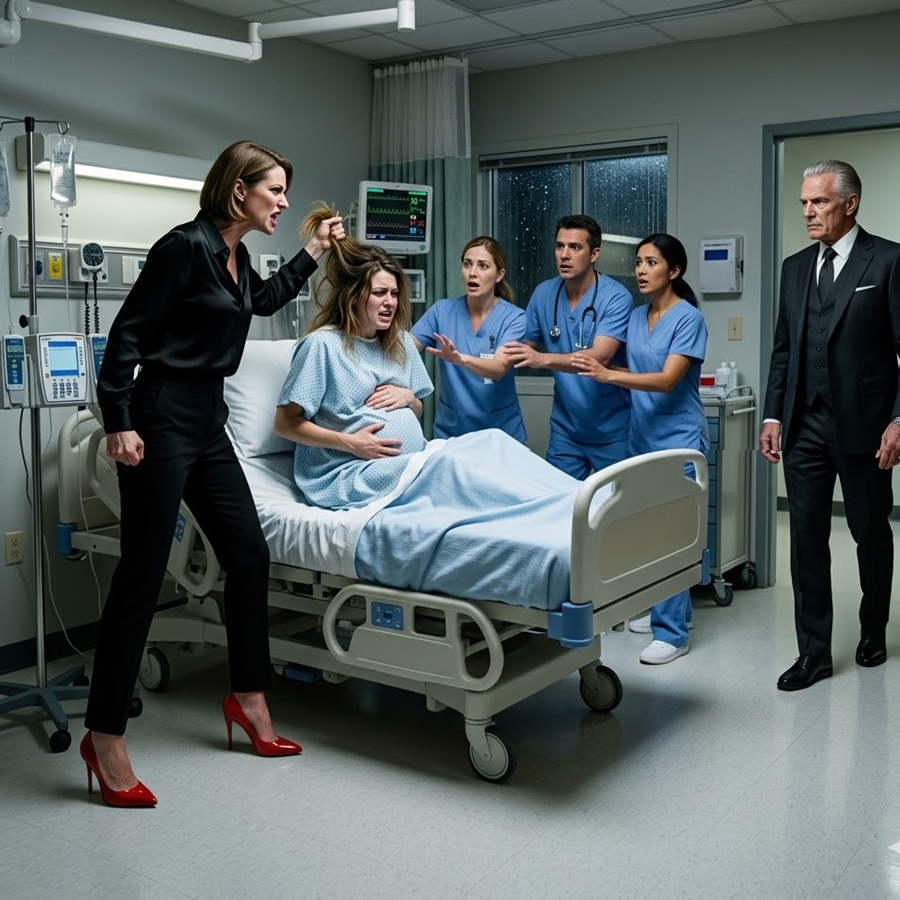 “She Attacked a Pregnant Woman in a Hospital Room—But When a Calm Man in a Suit Walked In and Mentioned the Cameras, Everything Suddenly Changed…”