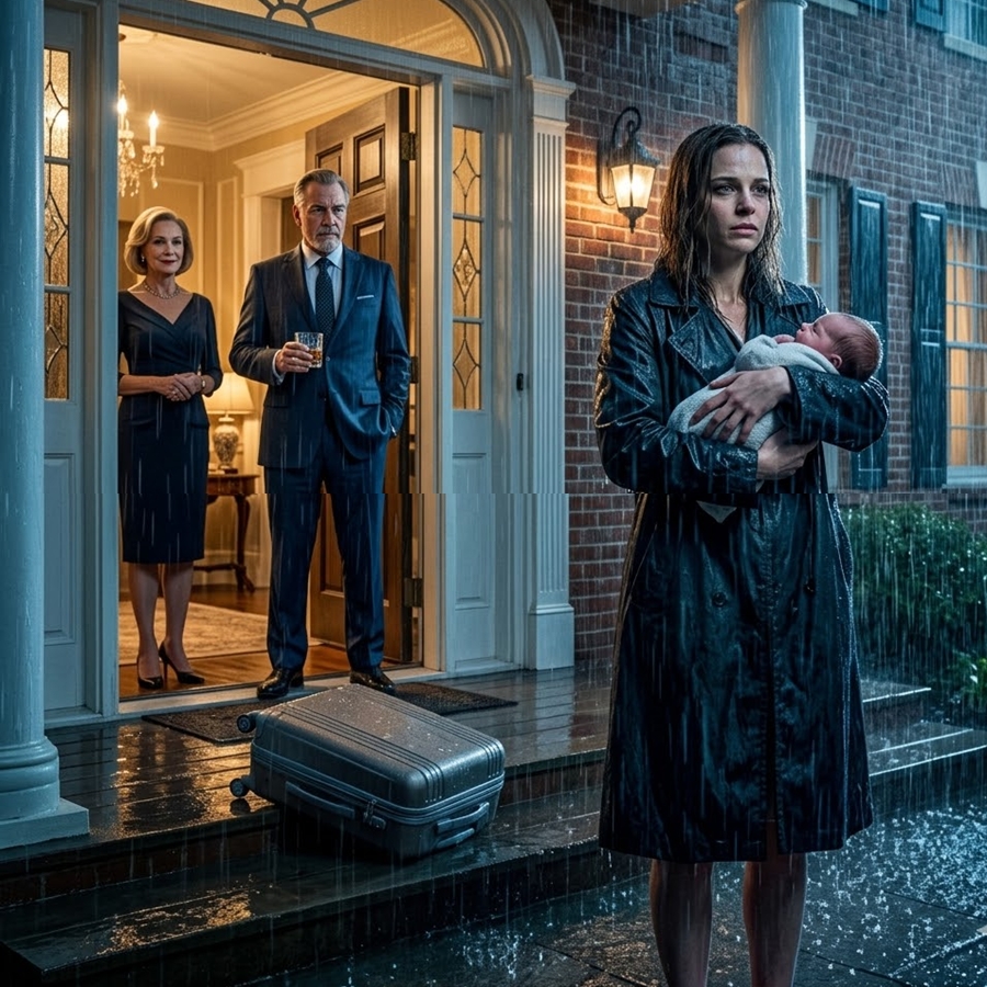 “My Husband Threw Me and Our Newborn Into the Rain—What He Didn’t Know Was That I Had Written the Contract That Could Take Everything From Him”