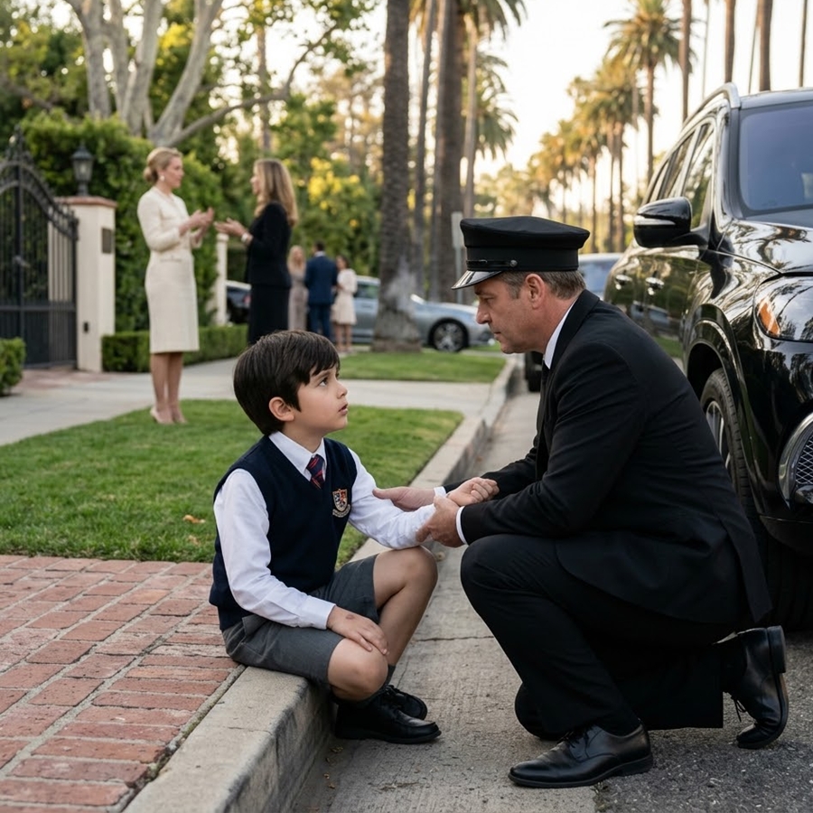 “A Billionaire’s Chauffeur Noticed the Boy’s Silent Pain—What He Discovered on the Child’s Back Forced Him to Confront a Perfect Beverly Hills Family Built on a Terrifying Secret”