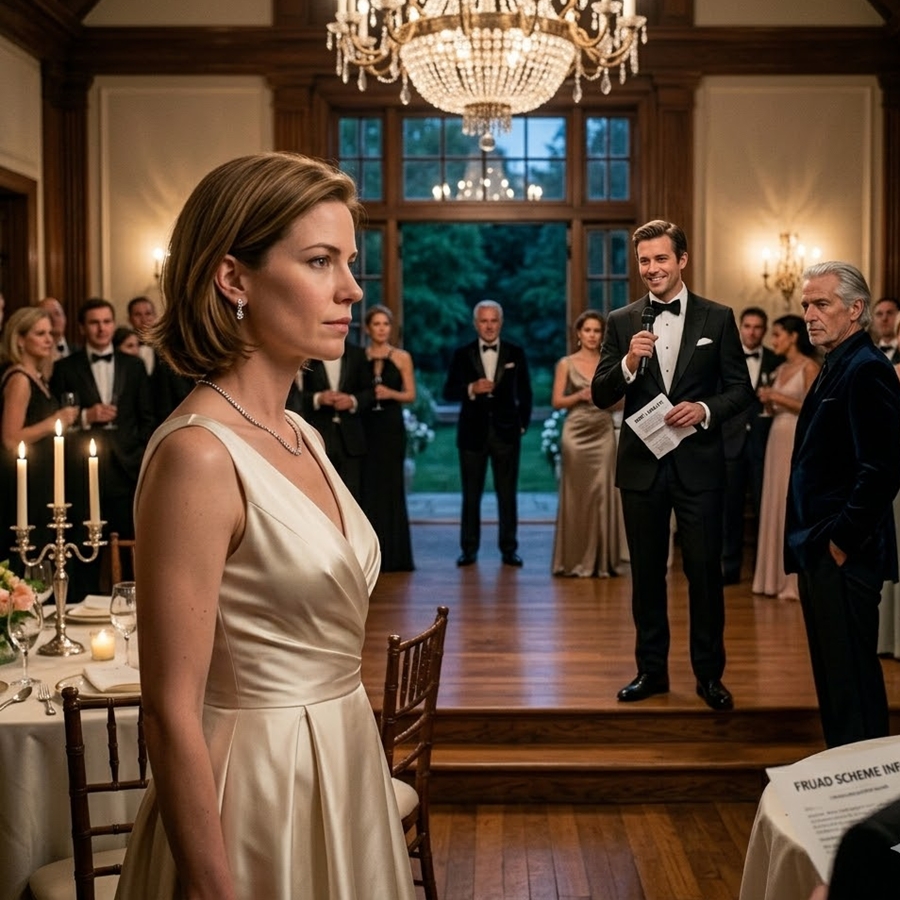 “My Husband Called Me ‘Presentable’ at a Billionaire Gala—But When a Stranger in Gray Stood Up and Exposed Forged Signatures, My Entire Marriage Collapsed in Front of the Room”