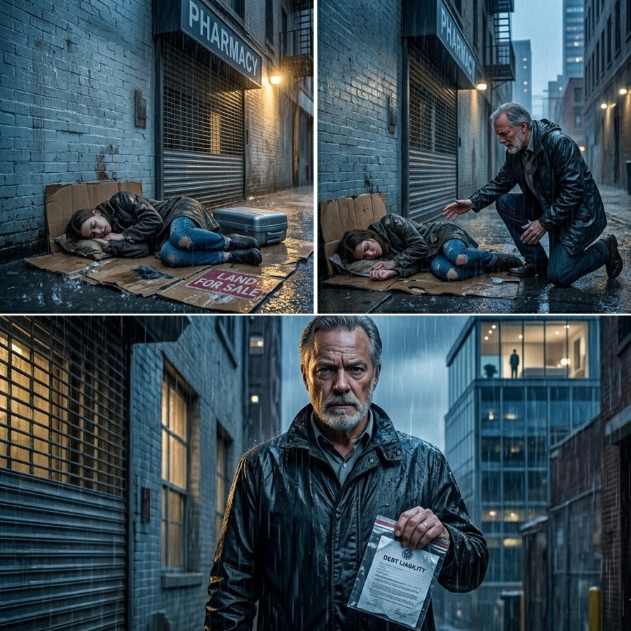 “I Found My Daughter Sleeping Behind a Closed Pharmacy… The Next Morning I Walked Into Her Husband’s Luxury Penthouse and Quietly Ended the Life He Thought He Controlled”