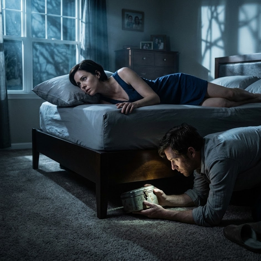 My Husband’s Peppermint Tea Tasted Strange the Night I Pretended to Sleep—Then I Saw Him Open a Hidden Box Under Our Bed and Whisper, “You Were Never Supposed to Wake Up This Early”