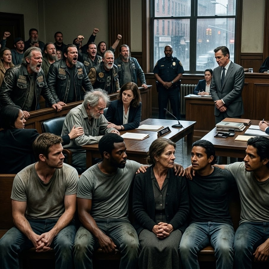 “They Handcuffed a 70-Year-Old School Janitor for Stealing $47,000—But Everything Changed When 25 Leather-Clad Bikers Kicked Open the Courtroom Doors and Dropped 34 Years of Hidden Evidence That Could Destroy an Entire School District”