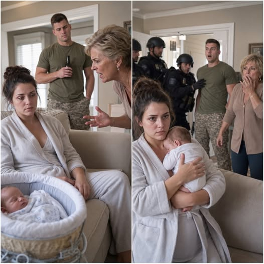 “Three Days After My C-Section, My Mother-in-Law Dragged Me by My Hair While My Husband Stepped Over My Bleeding Stitches and Called Me ‘Lazy’—But When I Secretly Pressed ONE Button and Sent the Footage to His Military Commander, Everything Changed at Exactly the Moment He Realized What I Had Done”