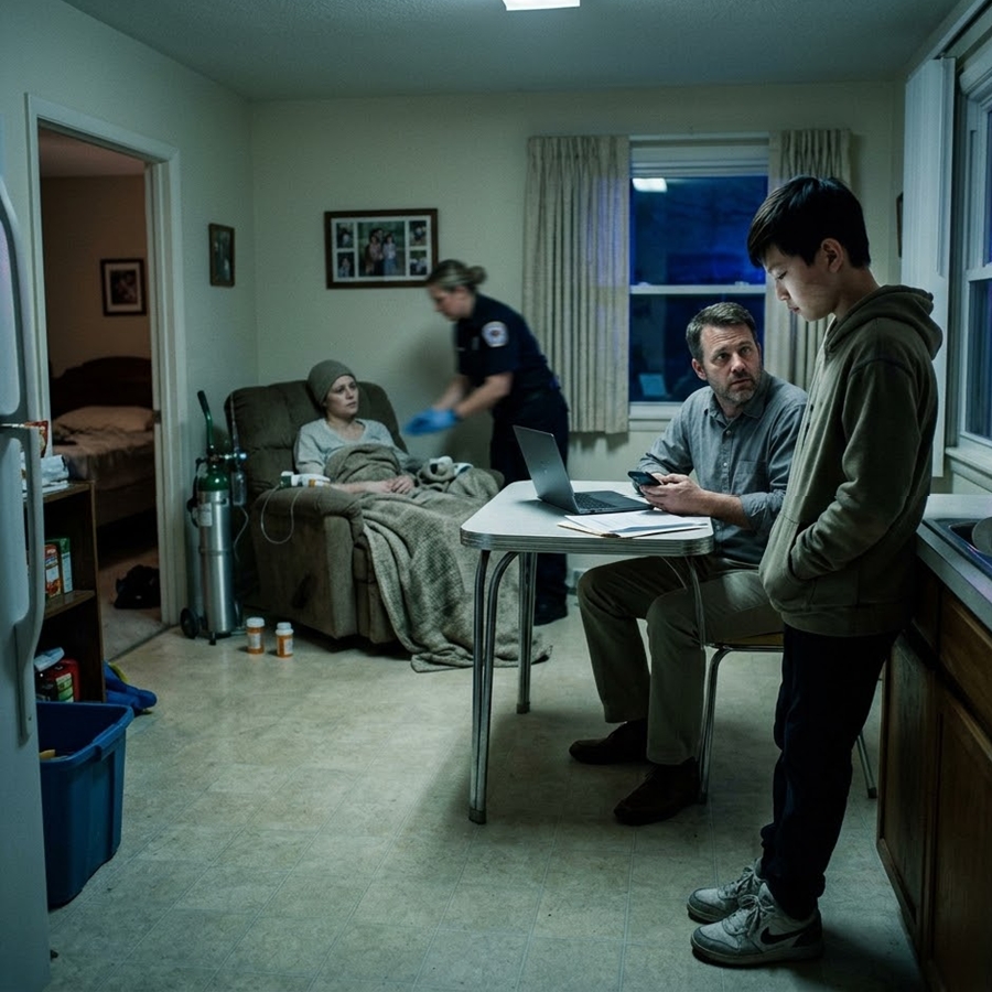 The Night the Ambulance Lights Stopped on Their House… and the 12-Year-Old Boy Answered a Call No Child Should Ever Receive