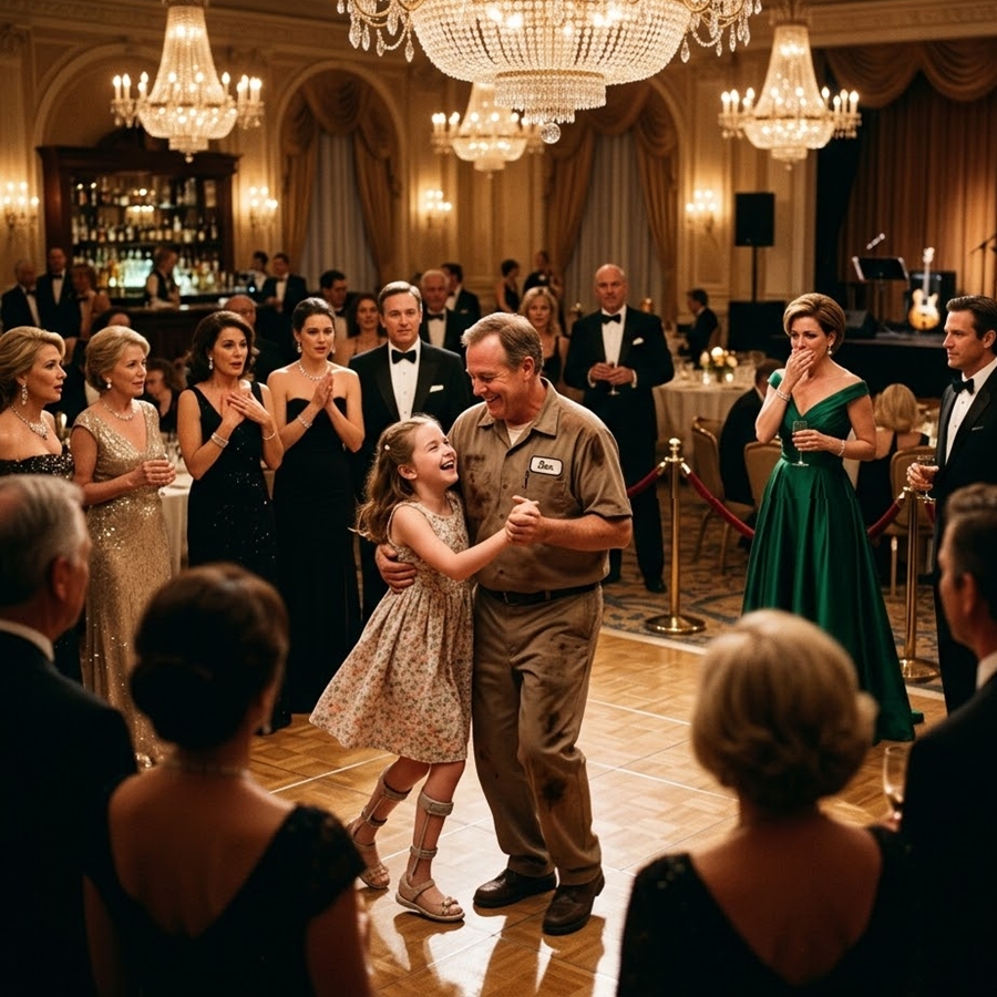 A Janitor Danced With a Disabled Girl at a Billionaire’s Gala—But When a Woman in Diamonds Recognized Her Daughter, the Entire Ballroom Fell Silent