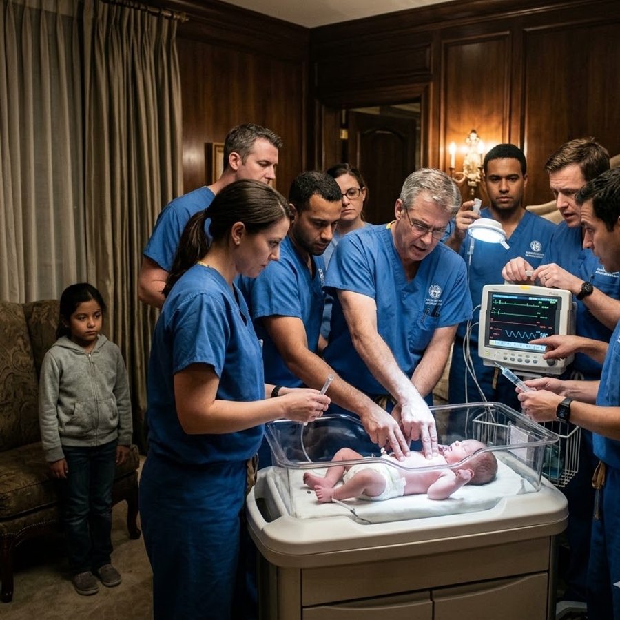“9 Top Doctors Gave Up on a Billionaire’s Newborn — Then a Maid’s 11-Year-Old Daughter Pointed at One Detail That Changed Everything in Seconds…”