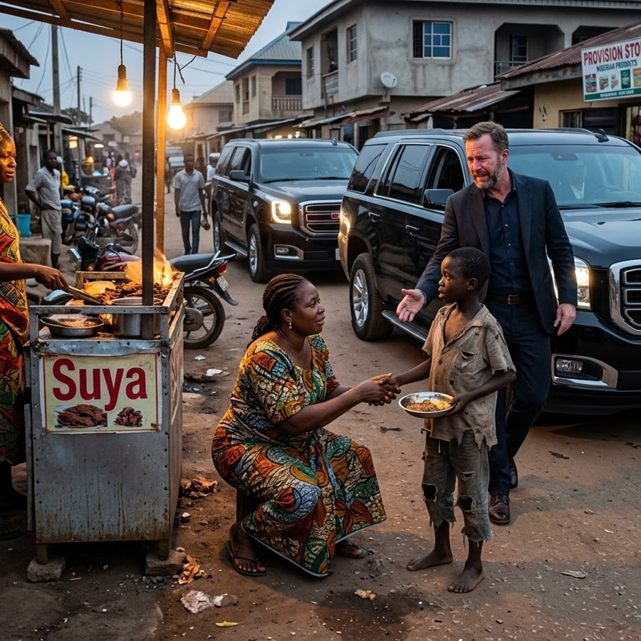 “A Poor Food Seller Fed a Hungry Boy Every Day—Then 4 Black SUVs Arrived and the Man Who Stepped Out Shattered Everything She Believed About the Child”