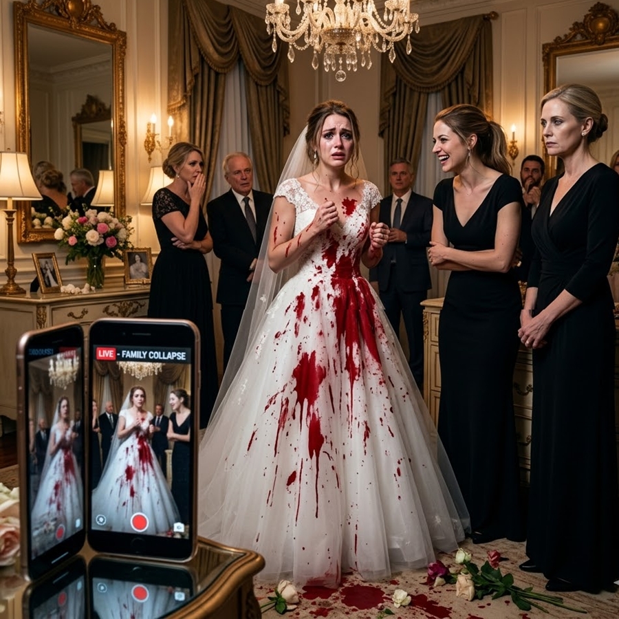 My Sister Ruined My Wedding Dress and My Mother Agreed—Then They Livestreamed My Humiliation, But Everything Changed the Moment My Fiancé Saw It and Started Walking Upstairs