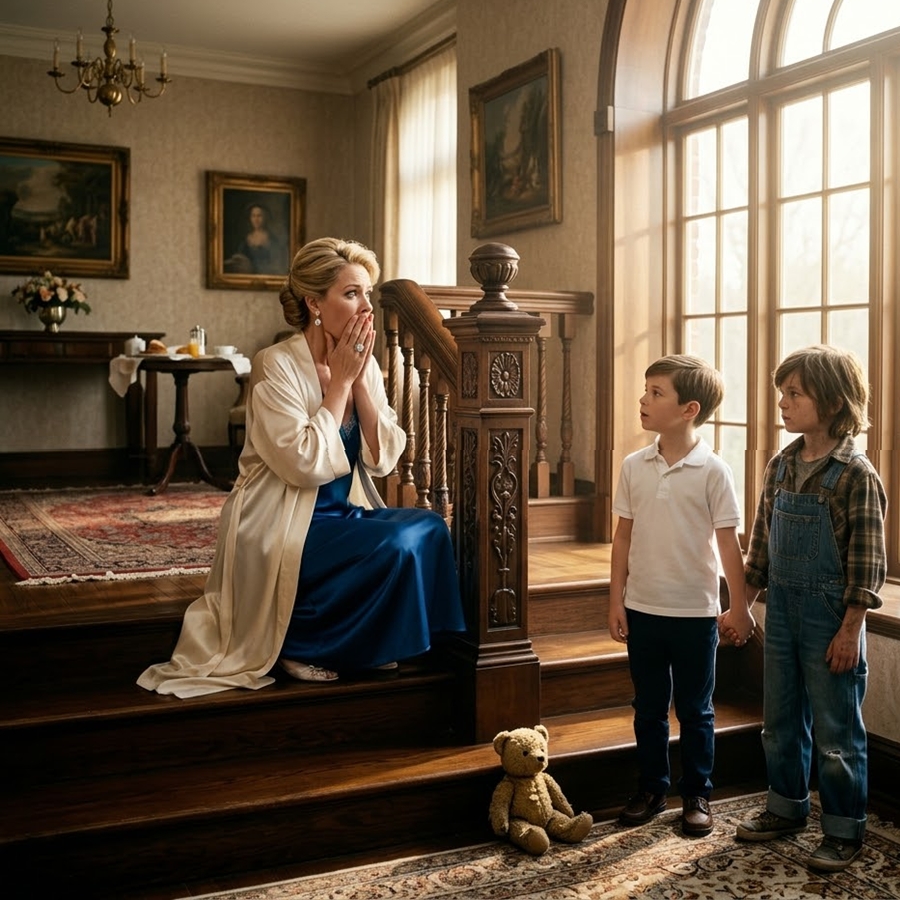 “Mom… He’s My Brother” — The Moment a Millionaire Mother Saw Two Boys Holding Hands in Her Mansion, She Collapsed to Her Knees as a Buried Truth She Never Expected Finally Came Back to Life