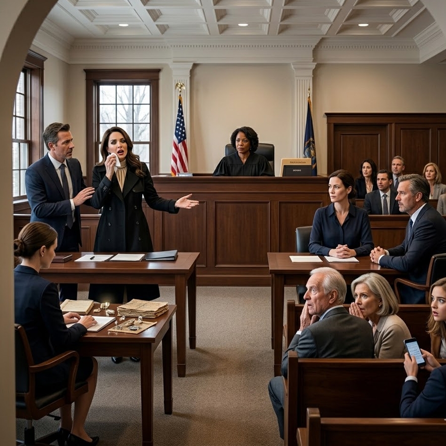 “Stepmother Claimed She Was ‘Too Fragile’ for Court—Until the Judge Took Off Her Glasses, Looked at the File, and Said: ‘You Don’t Even Know Who She Really Is’”