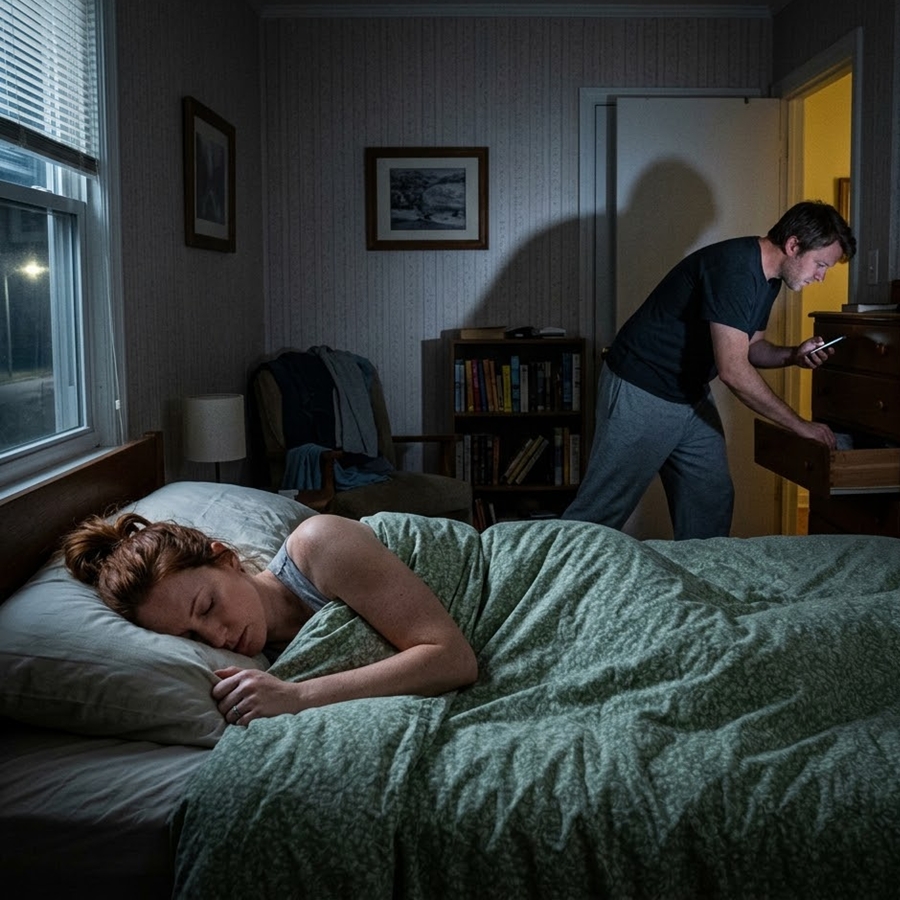 “I Pretended to Be Asleep While My Husband Opened a Hidden Box Under Our Bedroom Floor—But When I Realized the Peppermint Tea Wasn’t the Only Thing He Had Been Controlling, I Understood I Was Living With a Stranger All Along…”