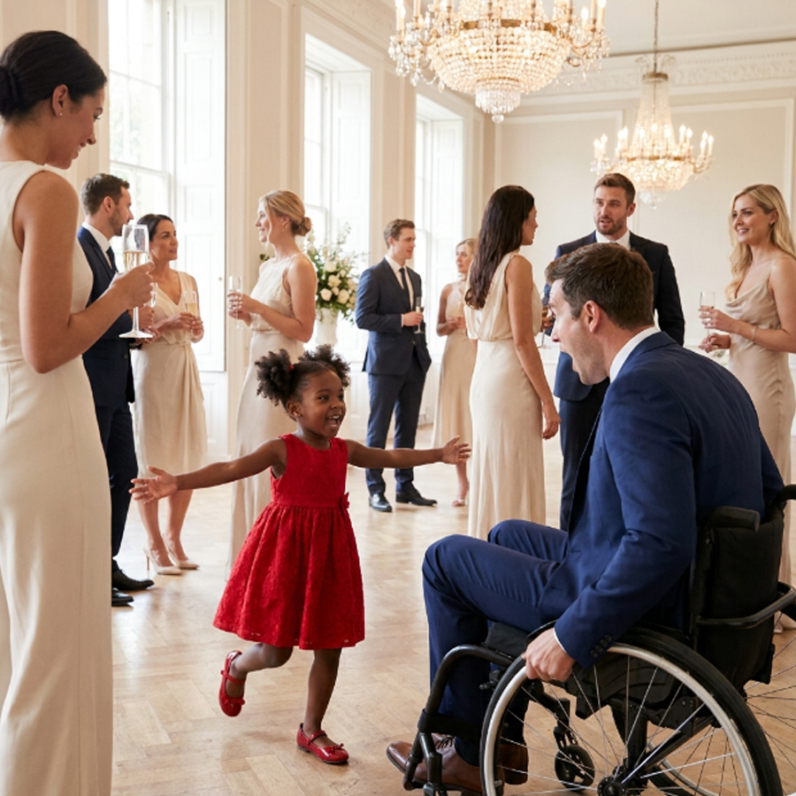 A Disabled Millionaire Was Ignored at a Wedding Until a Little Girl in Red Ran Toward Him