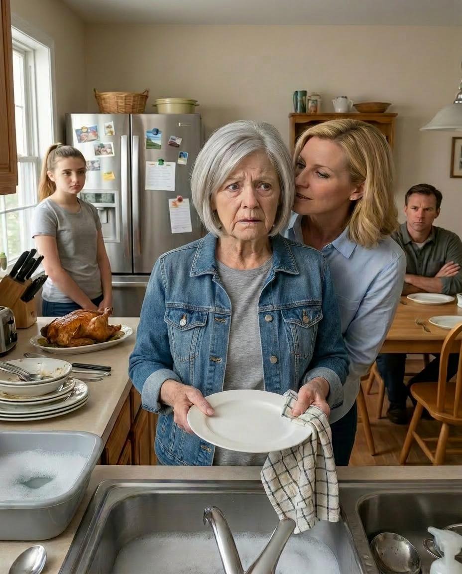 While cleaning up after a family dinner, 65-year-old Adelaide was at the sink when her daughter-in-law leaned in and quietly said, “You old witch, I only put up with you because of my husband.”