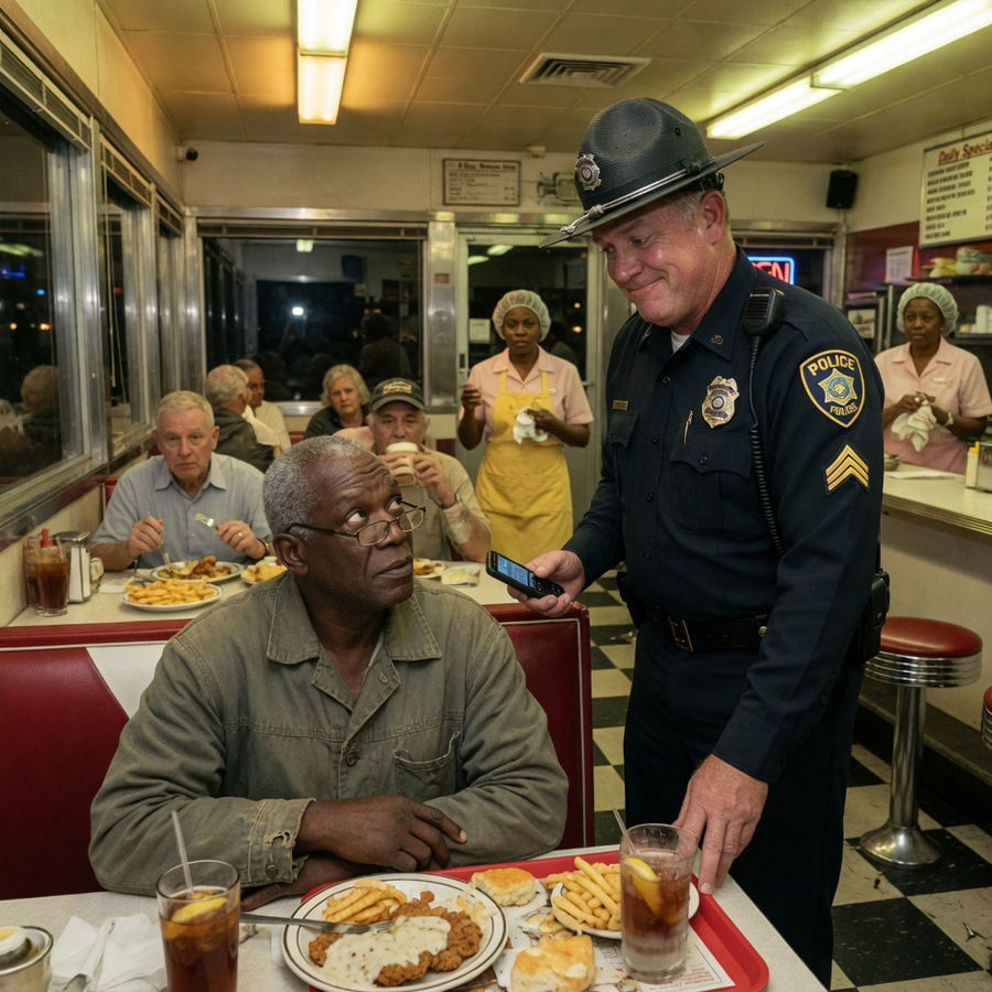 The Cop Dumped His Food and Said Clean It Up—He Didn’t Know Who Was Watching