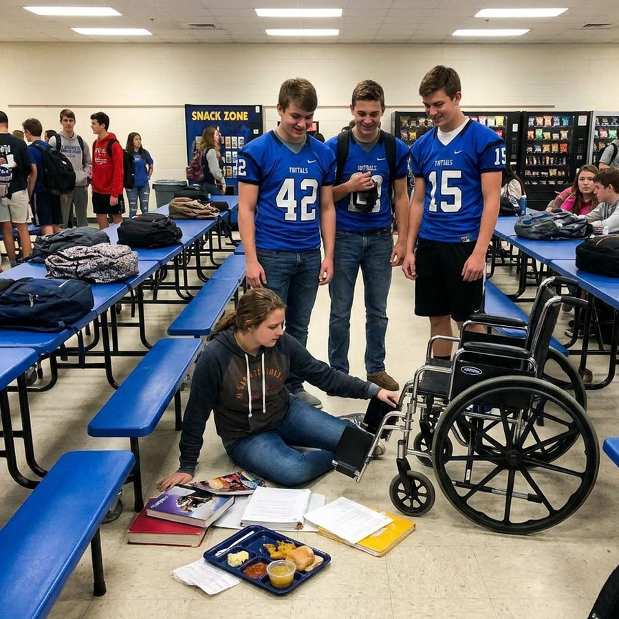 HE BROKE MY WHEELCHAIR. THEN MY BROTHER THE MARINE WALKED IN.
