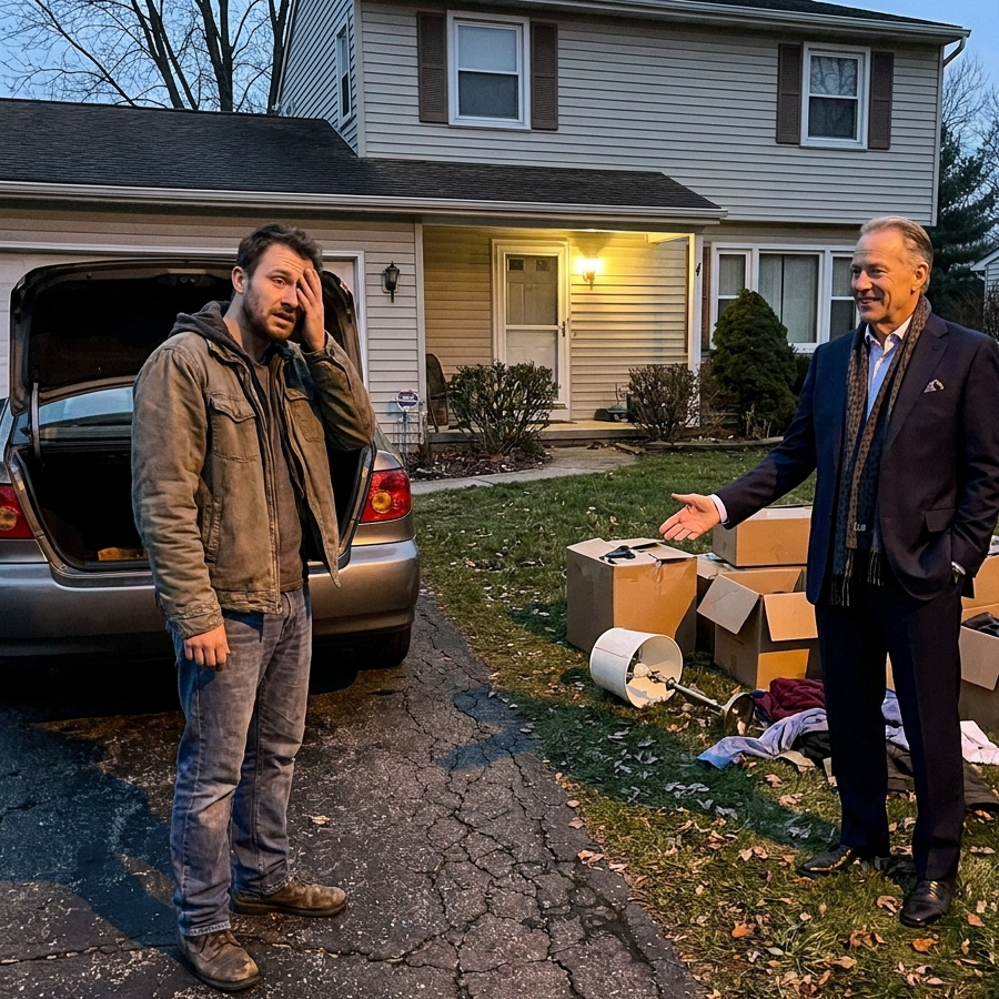 After returning from a 14-hour shift, he found his entitled in-laws throwing his belongings on the lawn. What he did next destroyed their plan forever.
