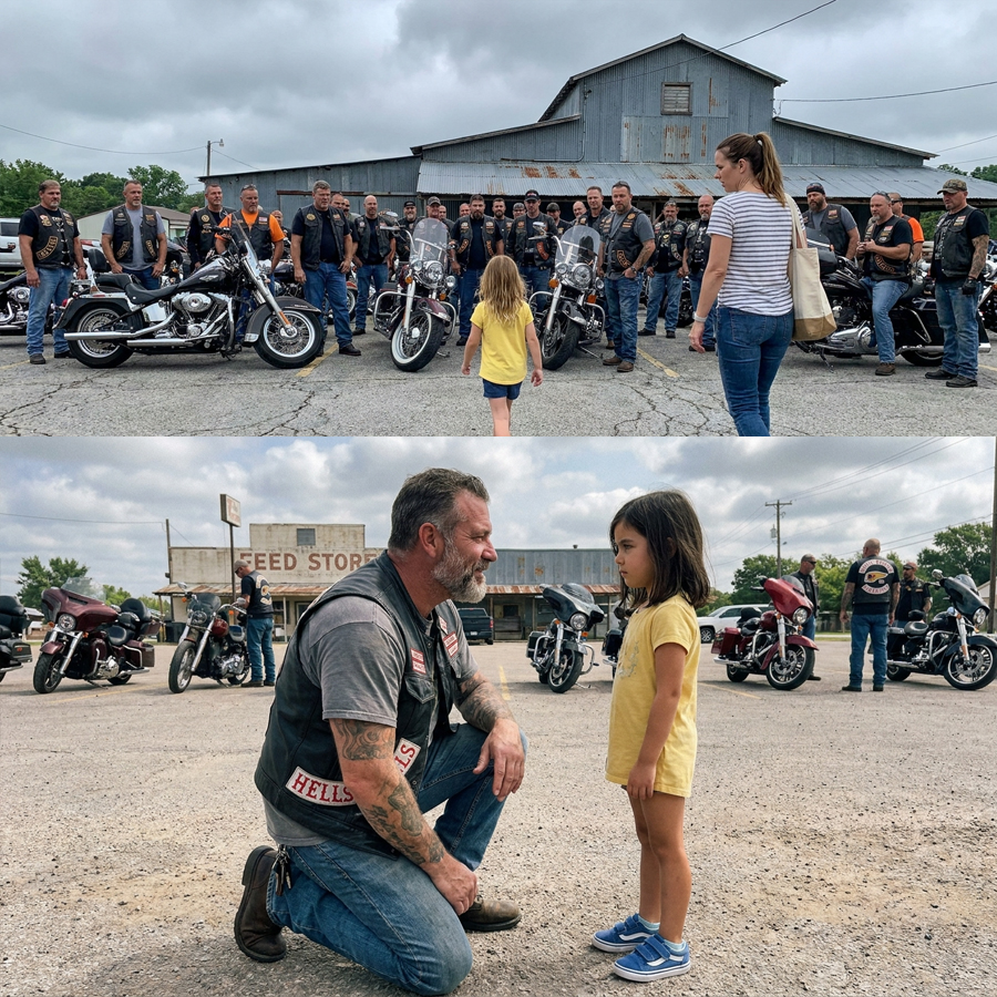 A little girl in Velcro sneakers crossed a parking lot to warn Hell’s Angels about a man tampering with a bike. No one expected what happened next.