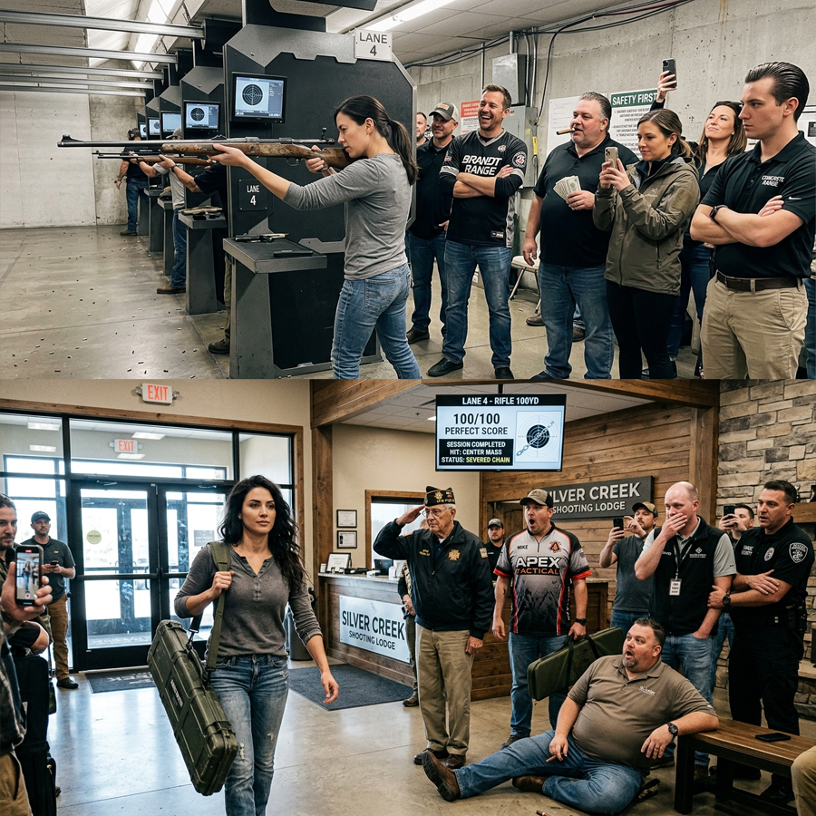 A woman with a duct-taped rifle walked into a six‑figure shooting range. VIPs laughed, a pro mocked her, and a sponsor made a cruel bet. Then she hit a target no one thought possible.