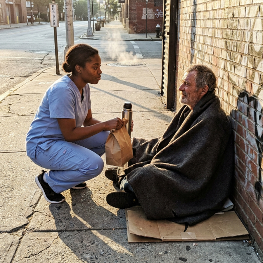 She Brought Breakfast to a Homeless Man for 6 Months – Then Military Officers Knocked on Her Door