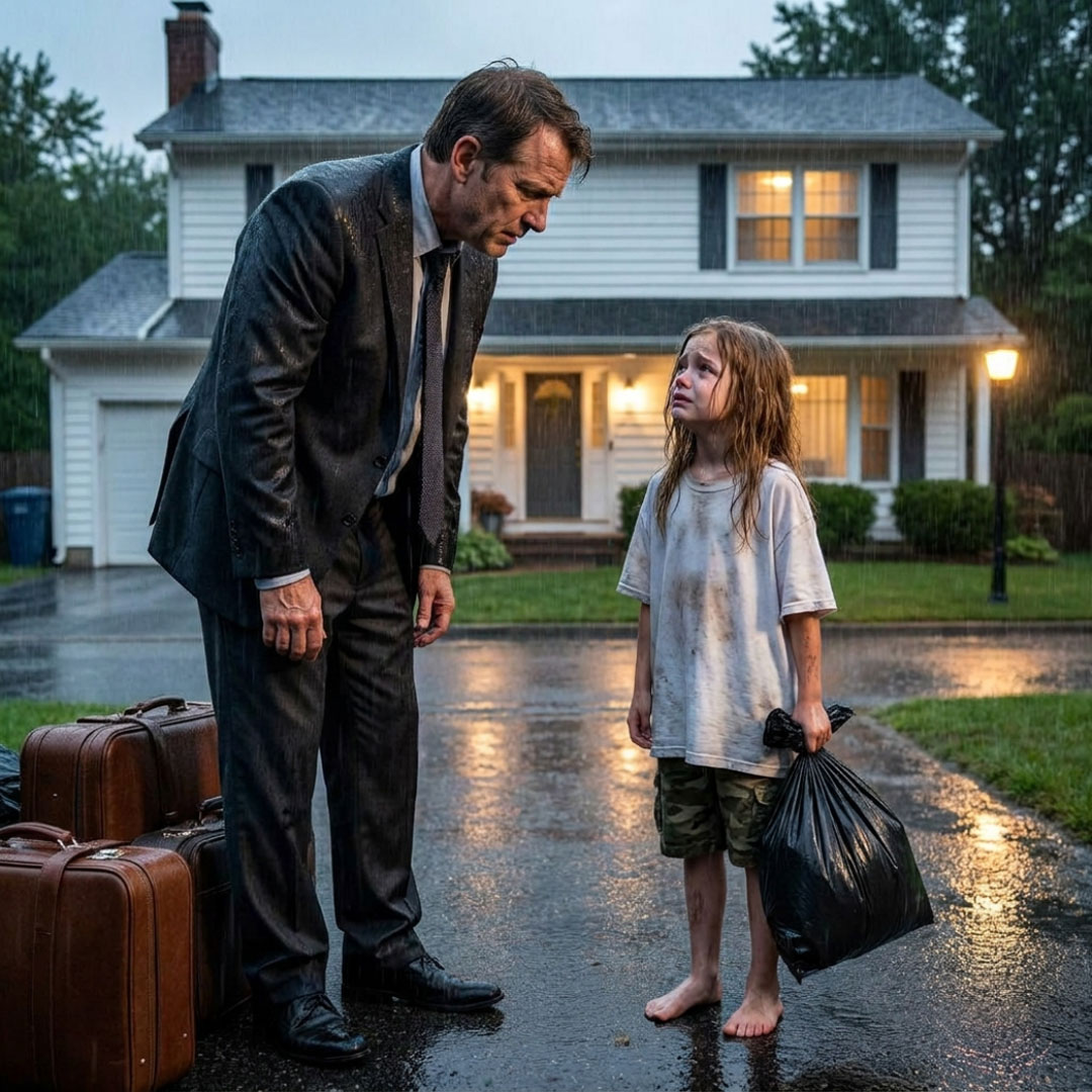 The Little Girl in the Rain Who Taught Her Father What Had Happened While He Was Gone
