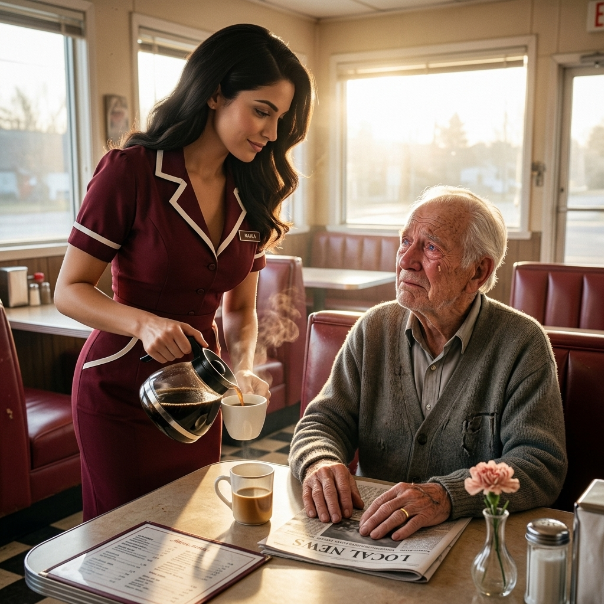 A Waitress With Nothing Gave Everything to a Lonely Old Man—His Grandson’s Inheritance Shocked Her